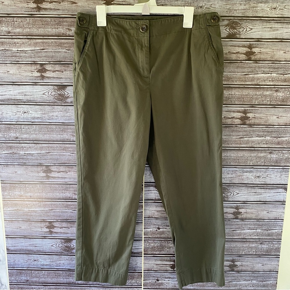 Talbots Olive Green Chino Pants Size 14